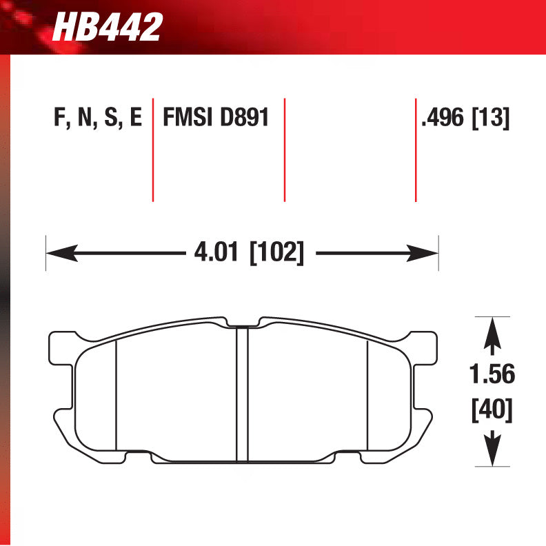 Hawk HB442E.496 Racing Pad - Blue Compound