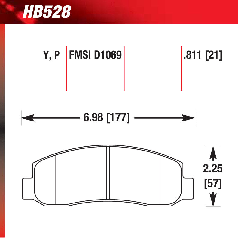 Hawk HB528P.811 SD Superduty Truck/SUV Severe-Duty Pad