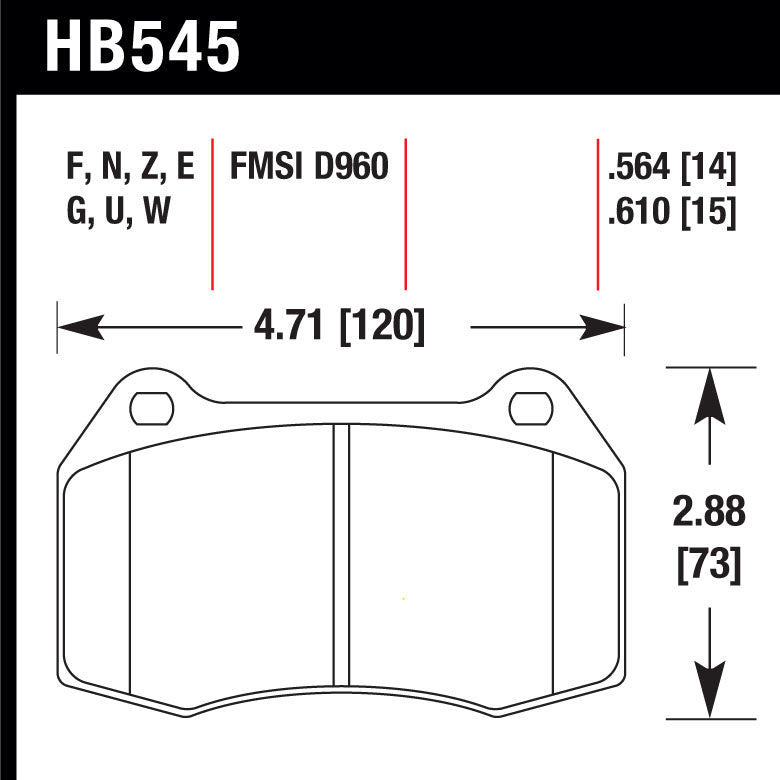 Hawk HB545N.564 Performance Pad - HP Plus Compound