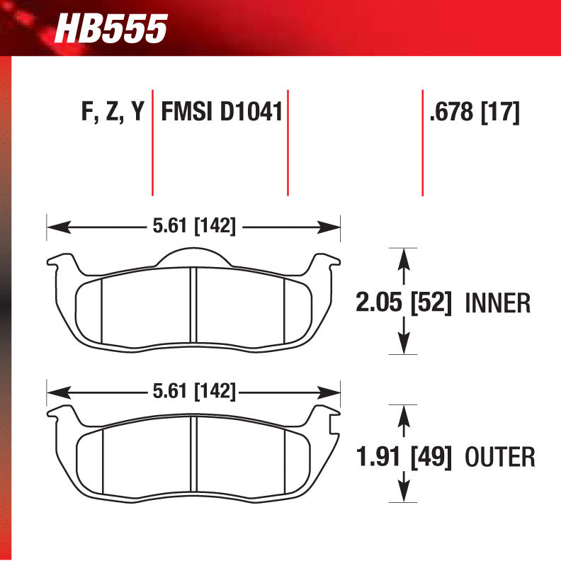 Hawk HB555Y.678 LTS Truck/SUV Street Pad