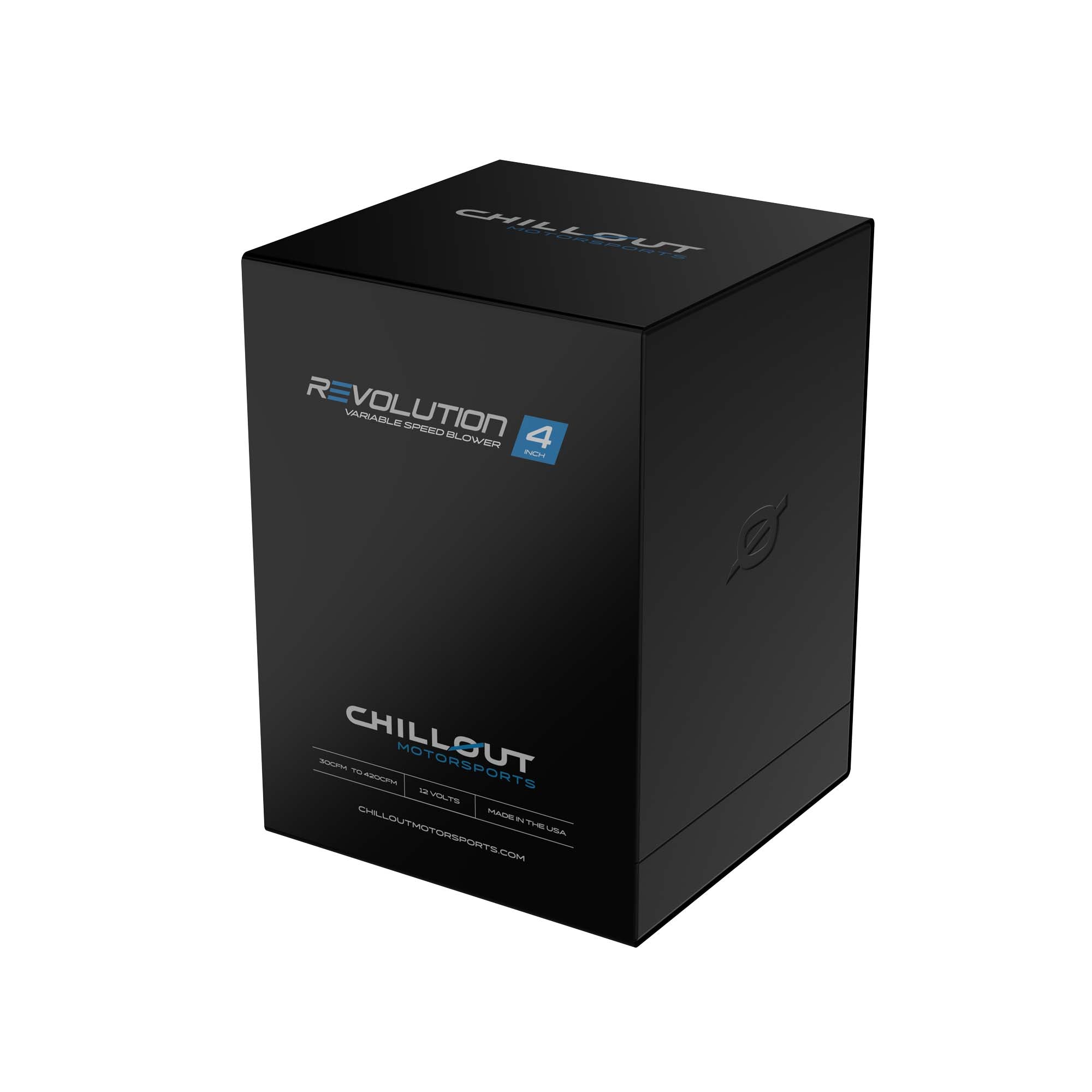 Chillout Systems Revolution 4 inch variable speed air blower retail packaging