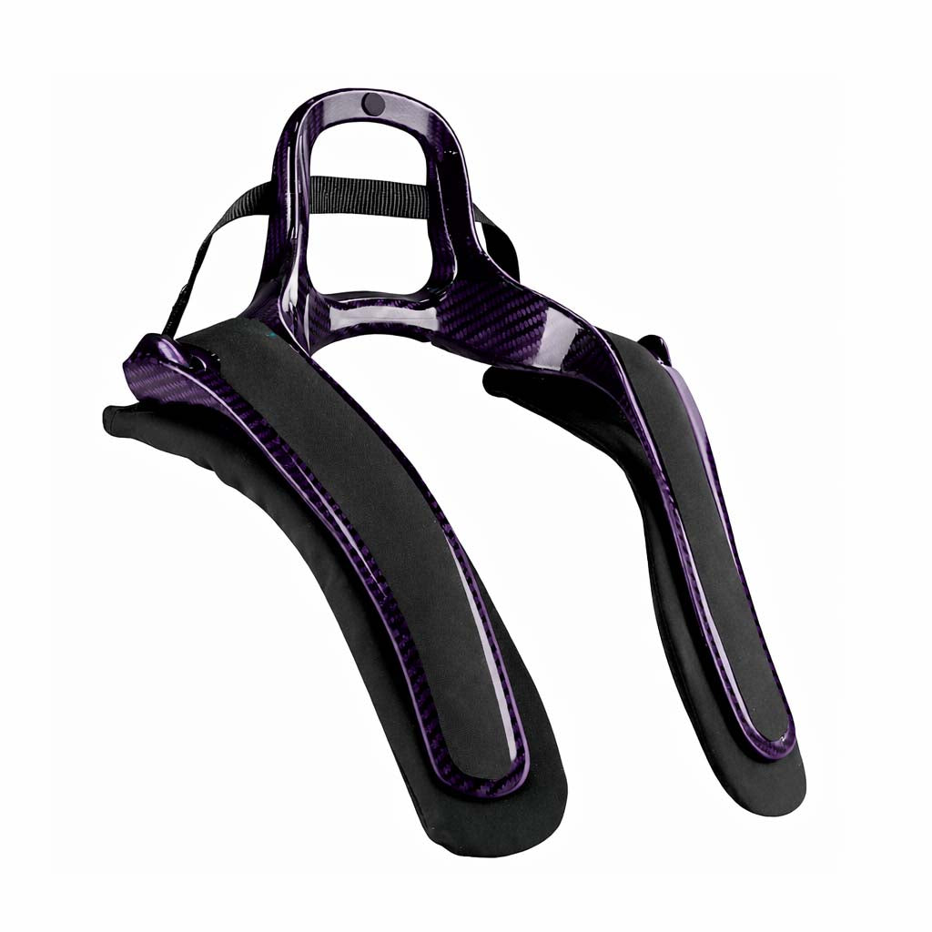 Stand 21 Featherlite Colors 20 Head and Neck Restraint – purple carbon finish, FIA & SFI approved lightweight FHR with 20° recline